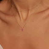 Pink Hamsa Hand Necklace