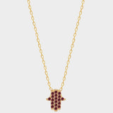 Pink Hamsa Hand Necklace