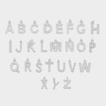 Initial pendants in sterling silver. The pendants are designed in the shape of letters of the alphabet, made with a luxurious gold material. Each pendant features a unique initial, adding a personal touch and customization to the jewelry. They can be worn individually or layered with other pendants and necklaces for a trendy and personalized look.