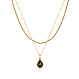 Black Obsidian Layered Set — Fine Chain