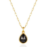 Black Onyx Strength Necklace - Fine Chain