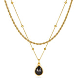 Black Onyx Layered Set — Beaded Chain