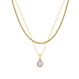 Blue Lace Agate Layered Set — Fine Chain