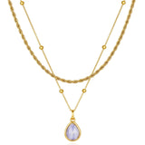 Blue Lace Agate Layered Set — Beaded Chain