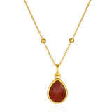 carnelian pendant necklace on white background