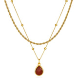 Carnelian Layered Set — Beaded Chain