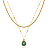 Malachite Layered Set — Beaded Chain