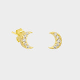 delicate 24k gold vermeil moon-shaped stud earrings, perfect for adding a touch of celestial elegance to any outfit