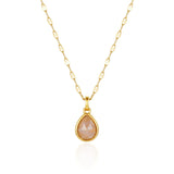 Rose Quartz Love Necklace - Fine Chain