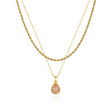 Rose Quartz Layered Set — Fine Chain